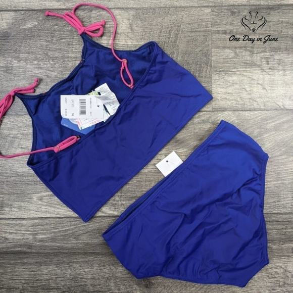 Heart and Harmony High Neck Embroidered Bikini Swimsuit Size 16 - Picture 2 of 2